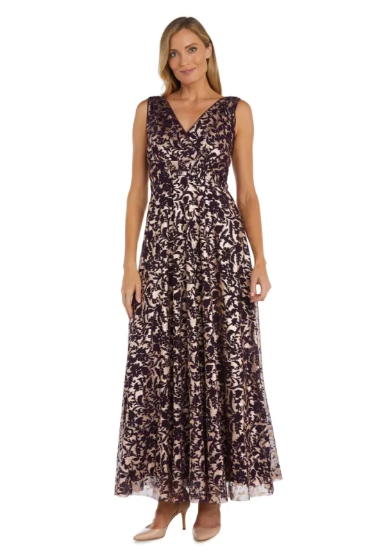 Sculpted Waist Fit and Flare Pleated Print Dress sold by R&M Richards