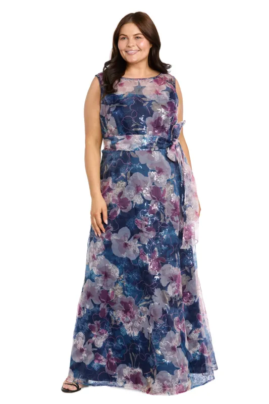 Floral Printed Organza Dress - Plus made by R&M Richards