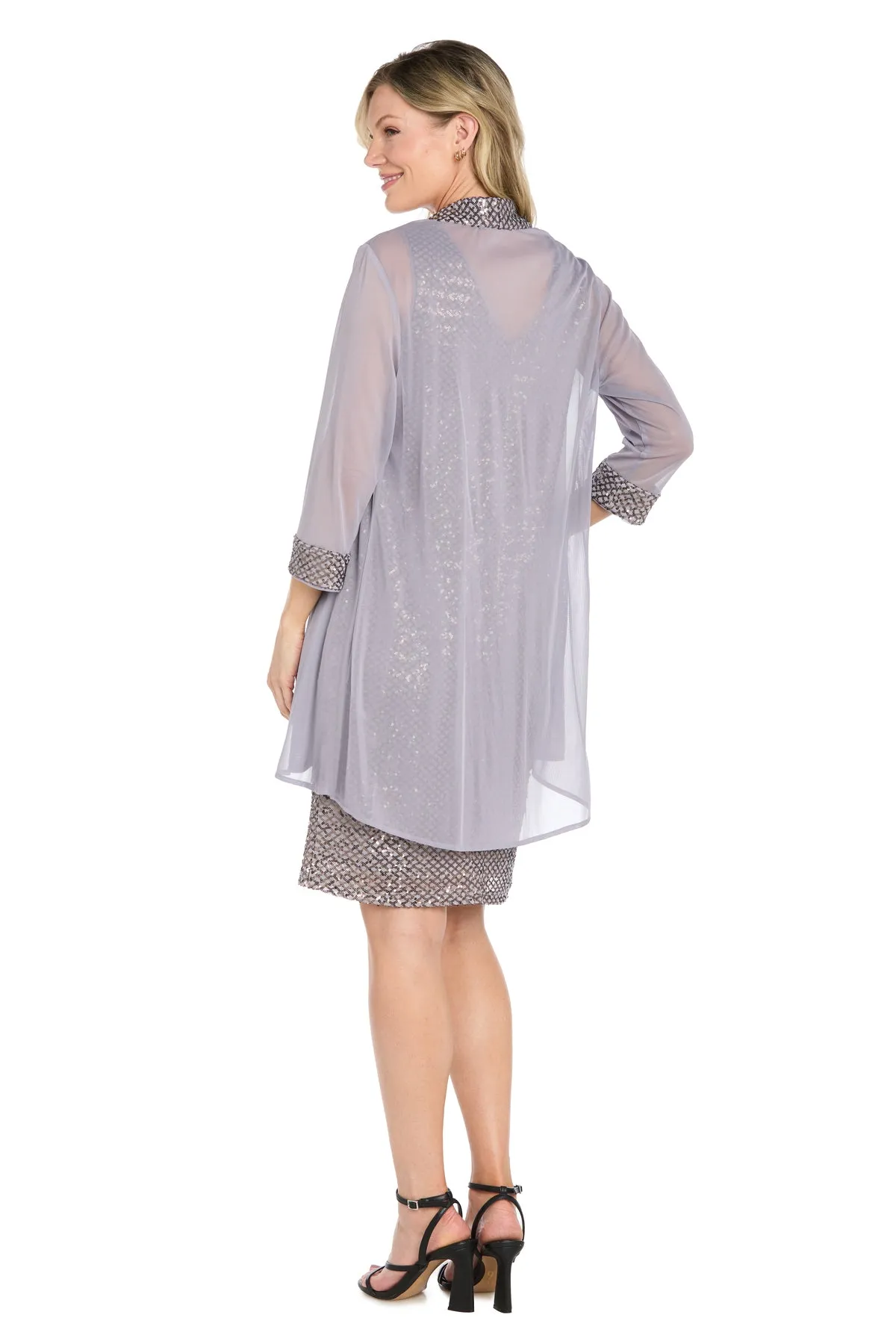 Metallic Shimmer Sheath Dress with Sheer Jacket - Petite sold by R&M Richards product image thumbnail 2