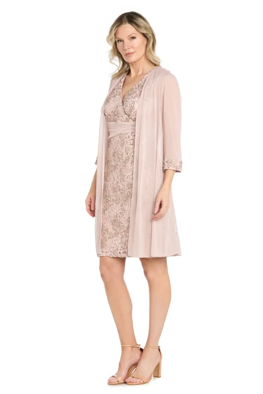 Camille Blush Lace Jacket Dress made by R&M Richards