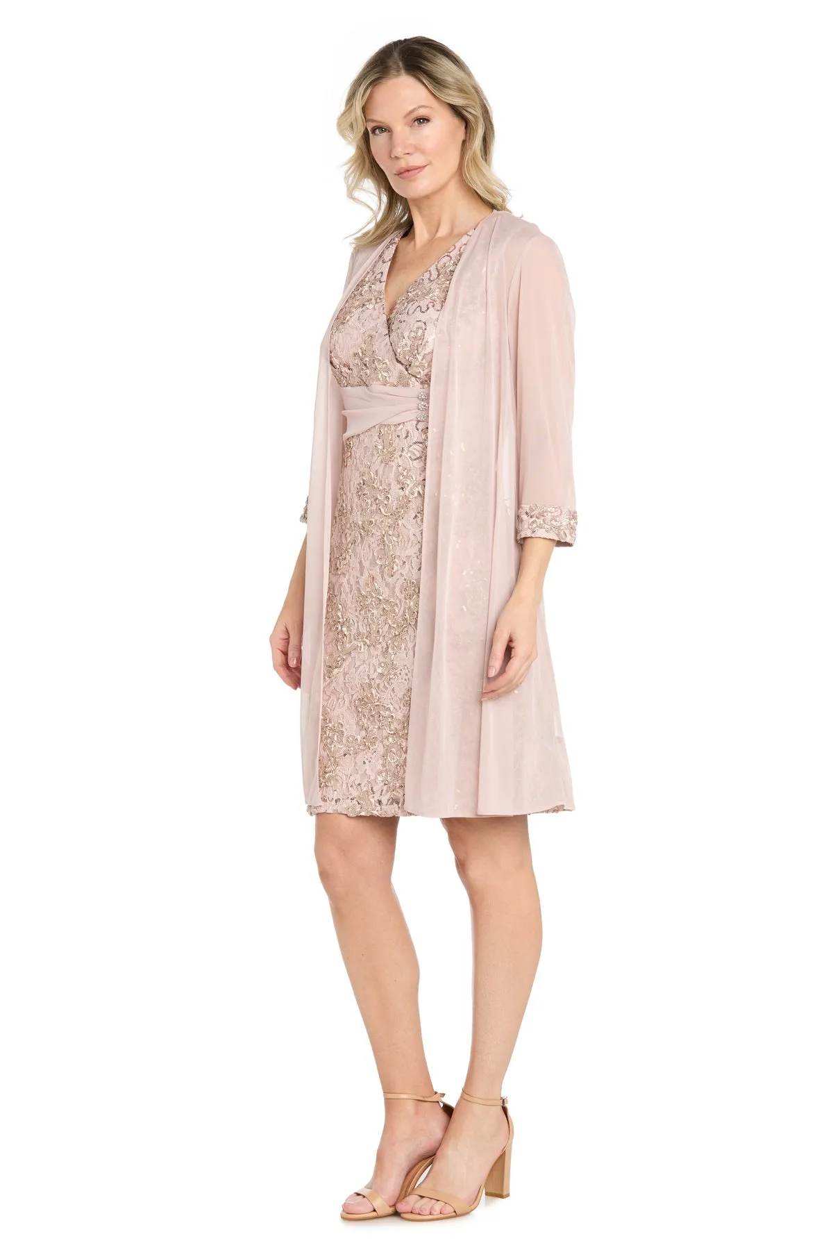 Camille Blush Lace Jacket Dress sold by R&M Richards