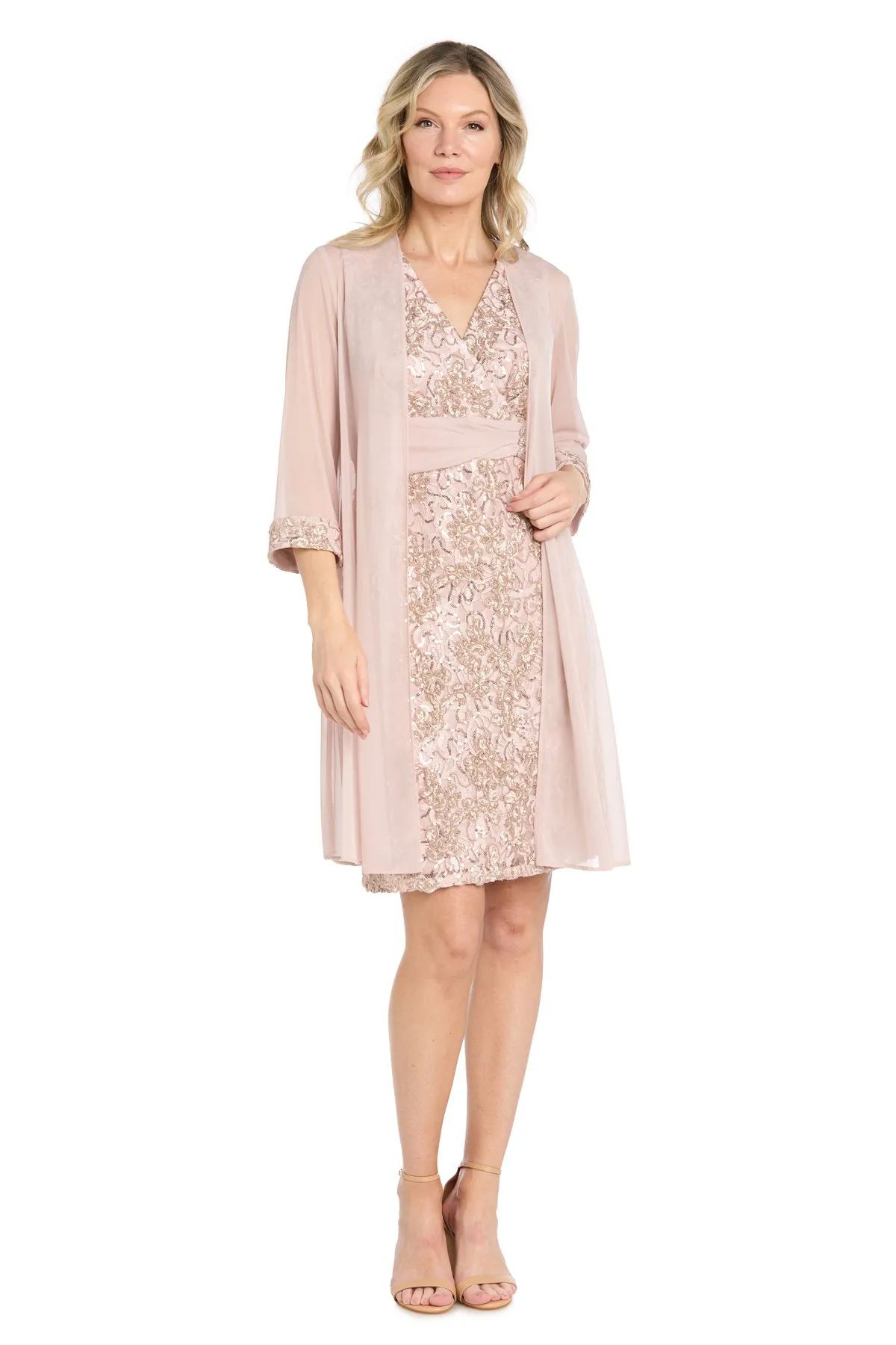 Camille Blush Lace Jacket Dress sold by R&M Richards product image thumbnail 3