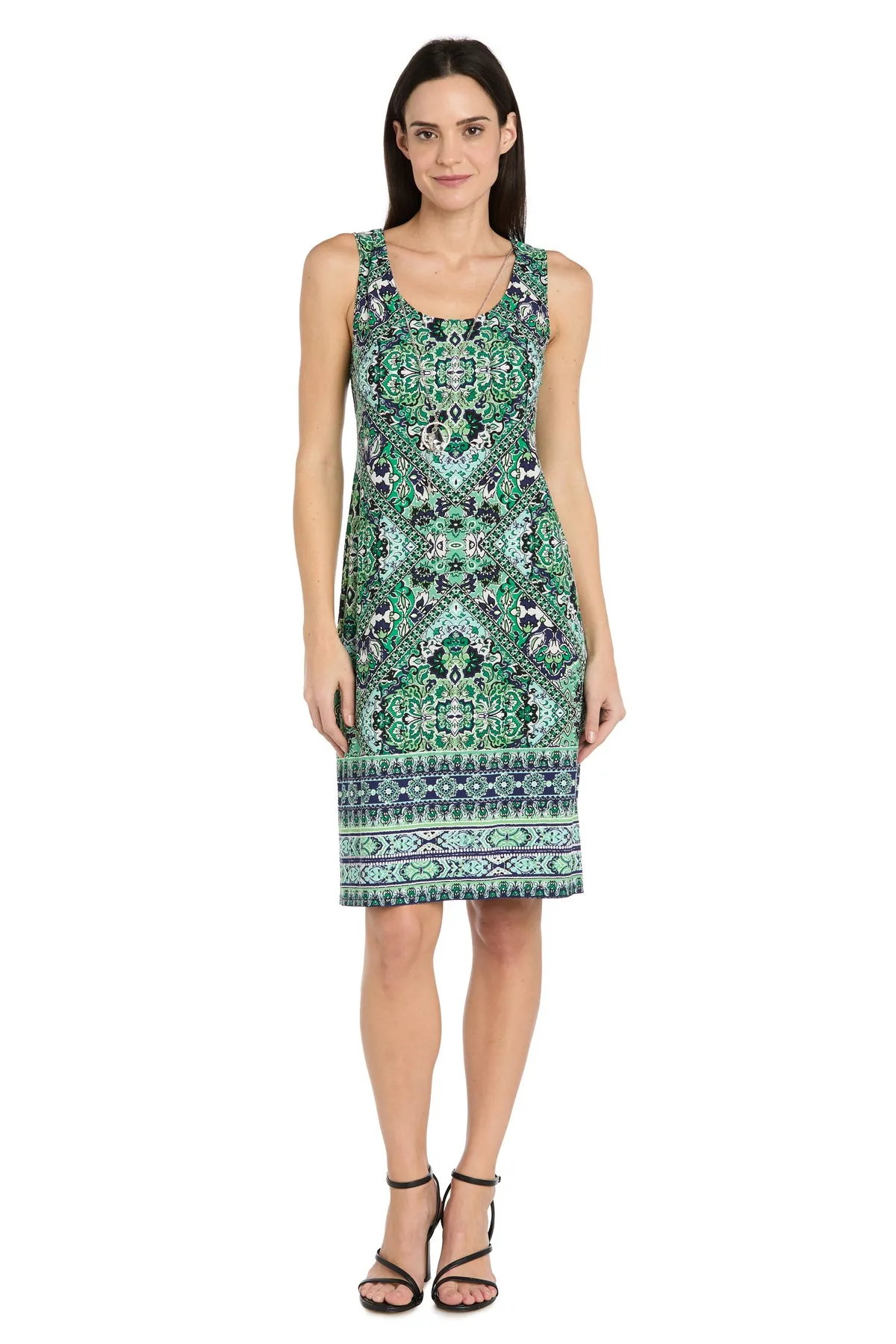 Navy and Green Printed Jacket Dress - Petite sold by R&M Richards product image thumbnail 5