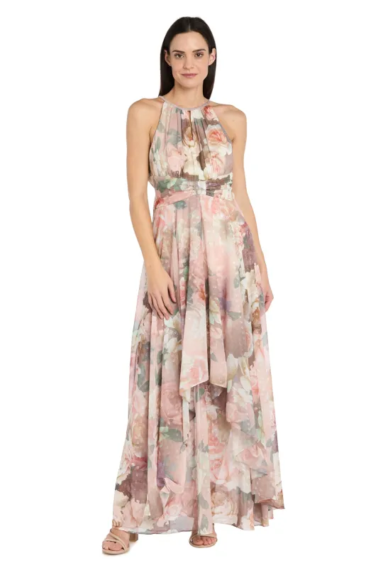 Blossom Whisper Halter Chiffon Gown - Petite made by R&M Richards