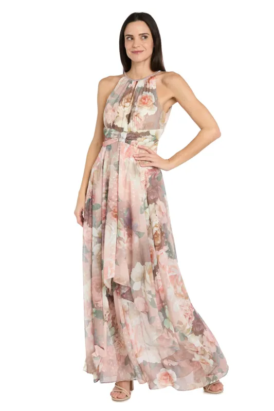 Blossom Whisper Halter Chiffon Gown made by R&M Richards