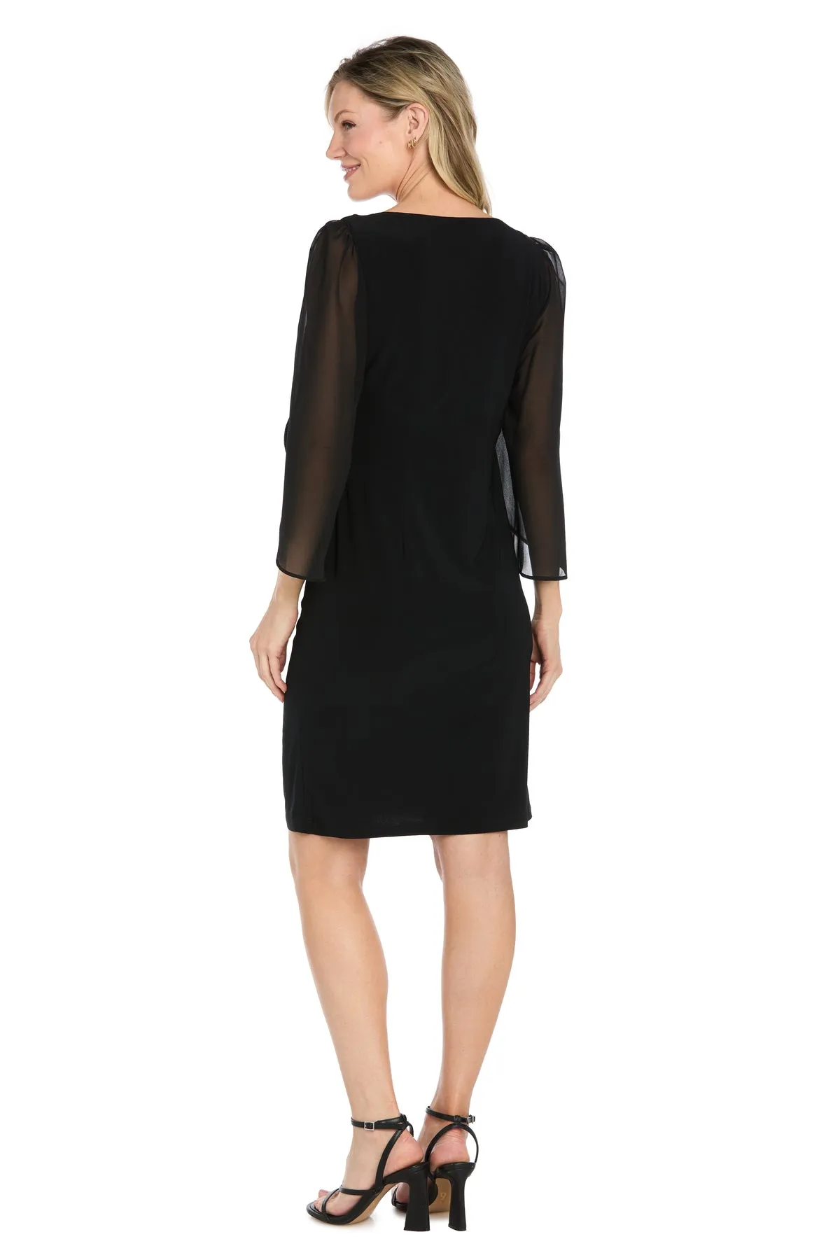 Midnight Chiffon Sleeve Ruched Dress sold by R&M Richards product image thumbnail 2