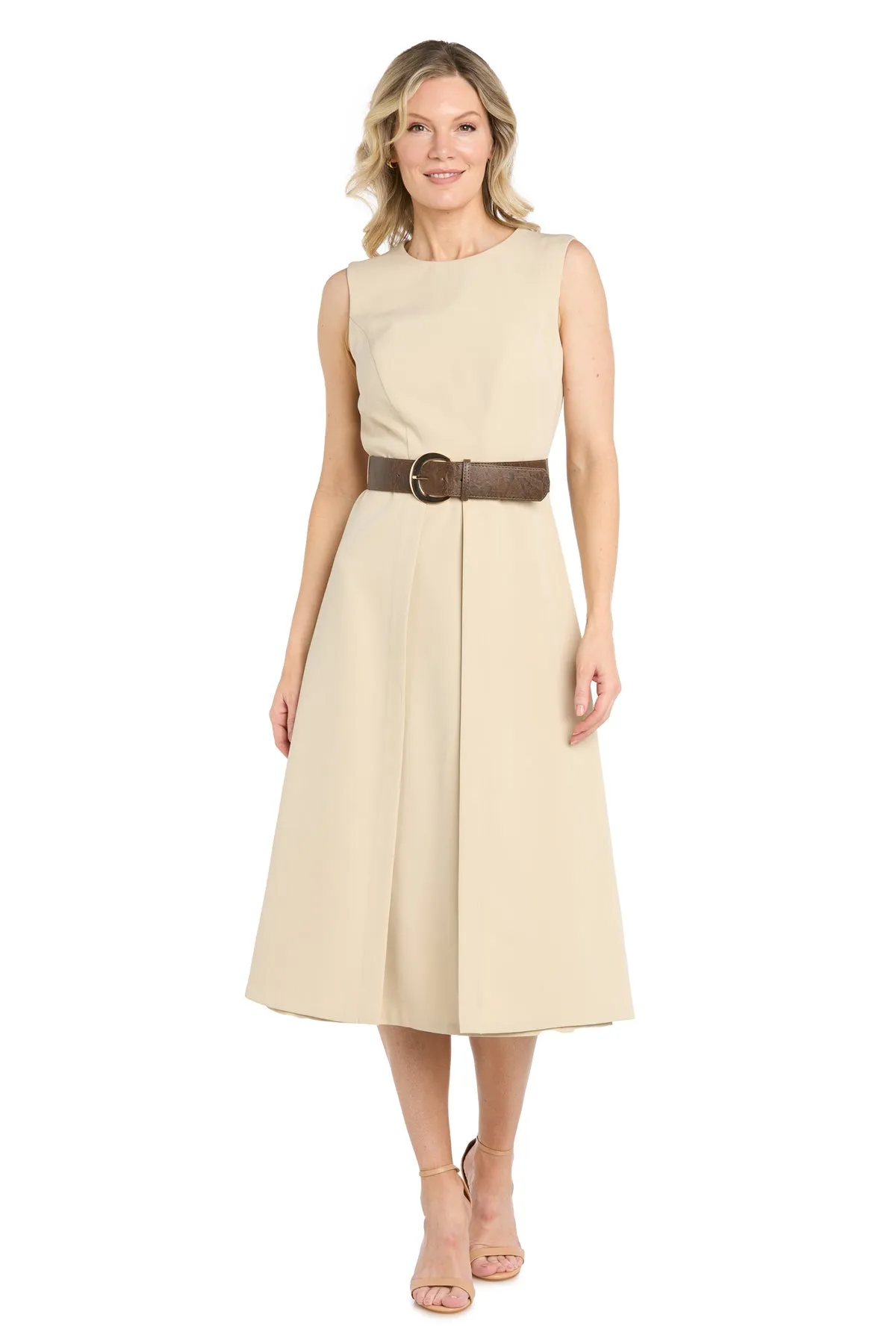 Classic Belted Midi A-Line Dress sold by R&M Richards