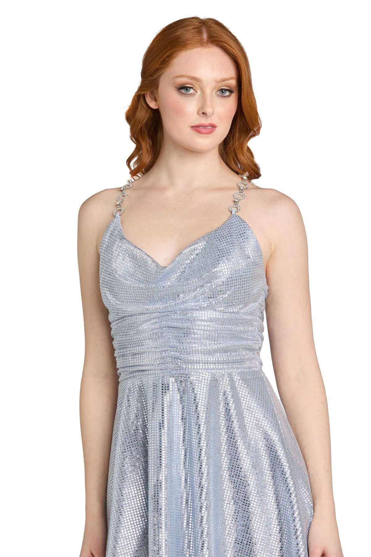 Alyssa Metallic Cowl Neck Fit and Flare Dress sold by R&M Richards product image thumbnail 3