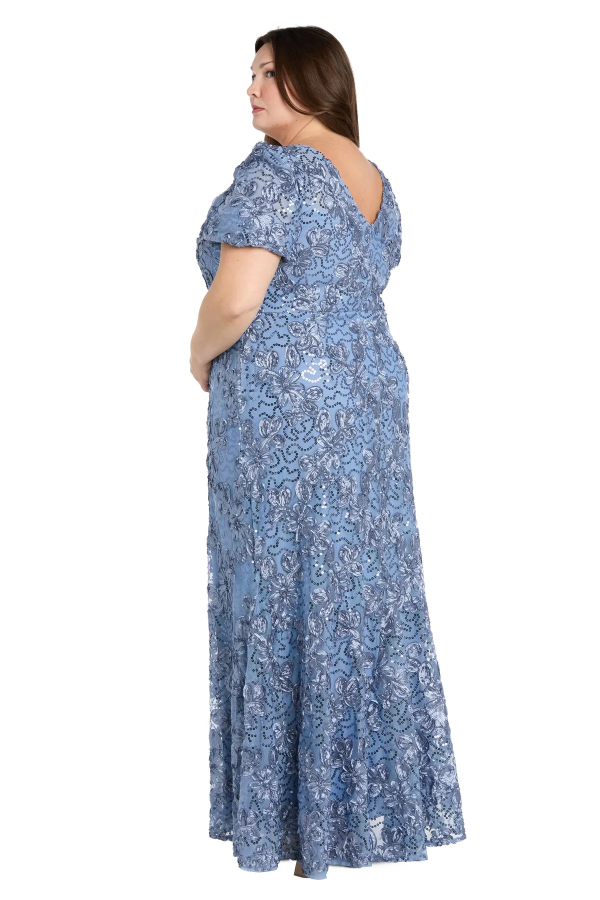 Sequin Lace Puff Sleeve Gown - Plus sold by R&M Richards product image thumbnail 2