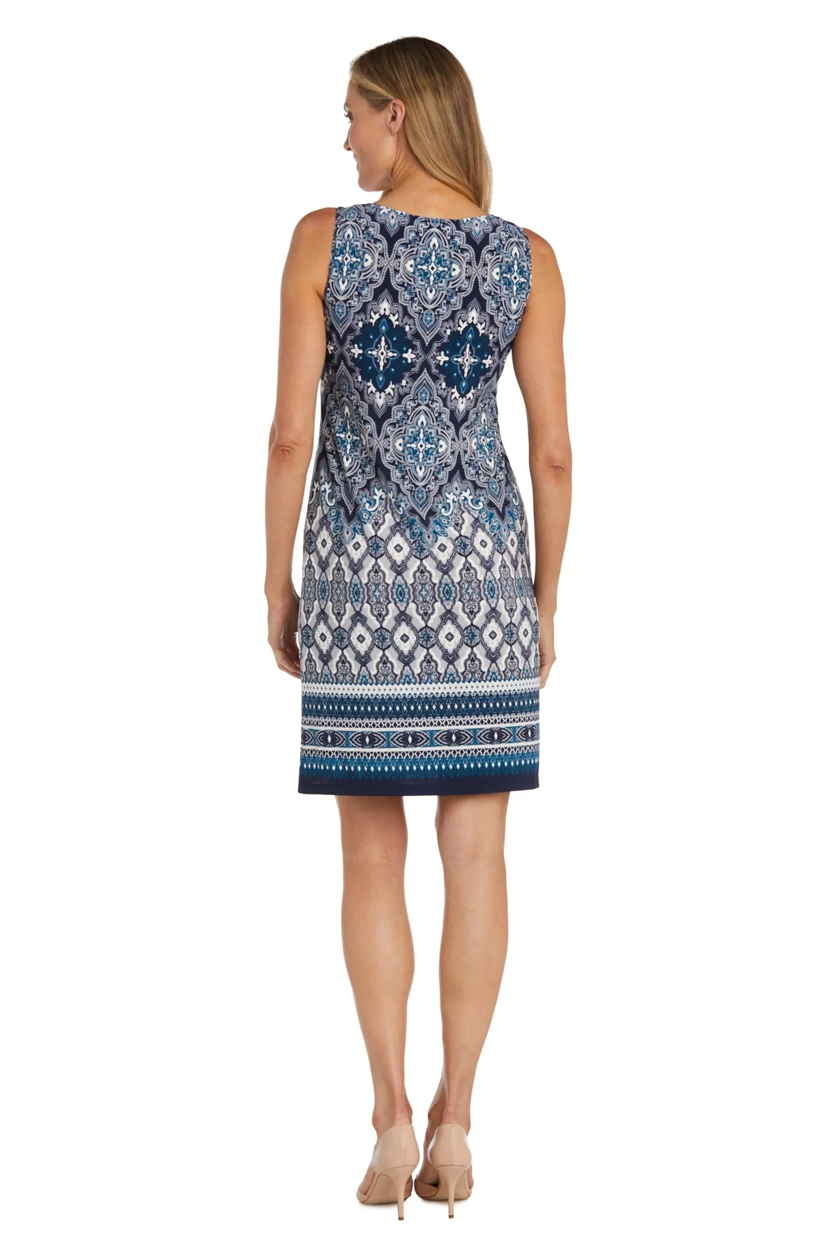 Printed Shift Dress with Drape Front Jacket sold by R&M Richards product image thumbnail 5