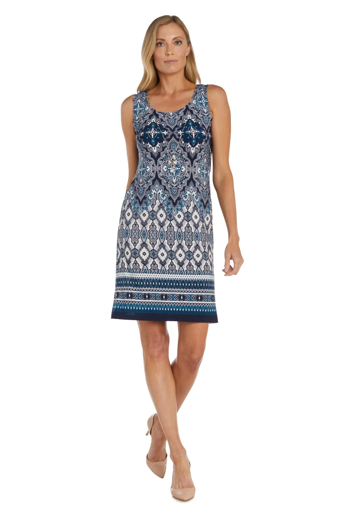 Printed Shift Dress with Drape Front Jacket sold by R&M Richards product image thumbnail 4
