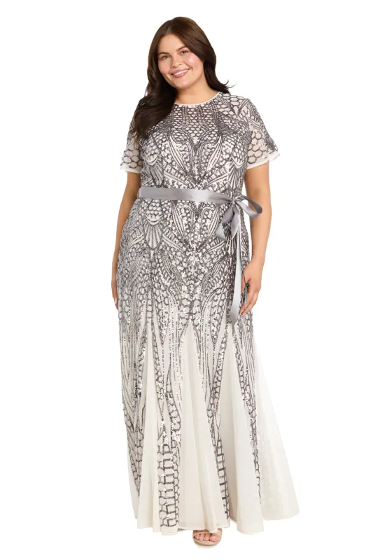 Celeste Embellished Illusion Evening Dress - Plus made by R&M Richards