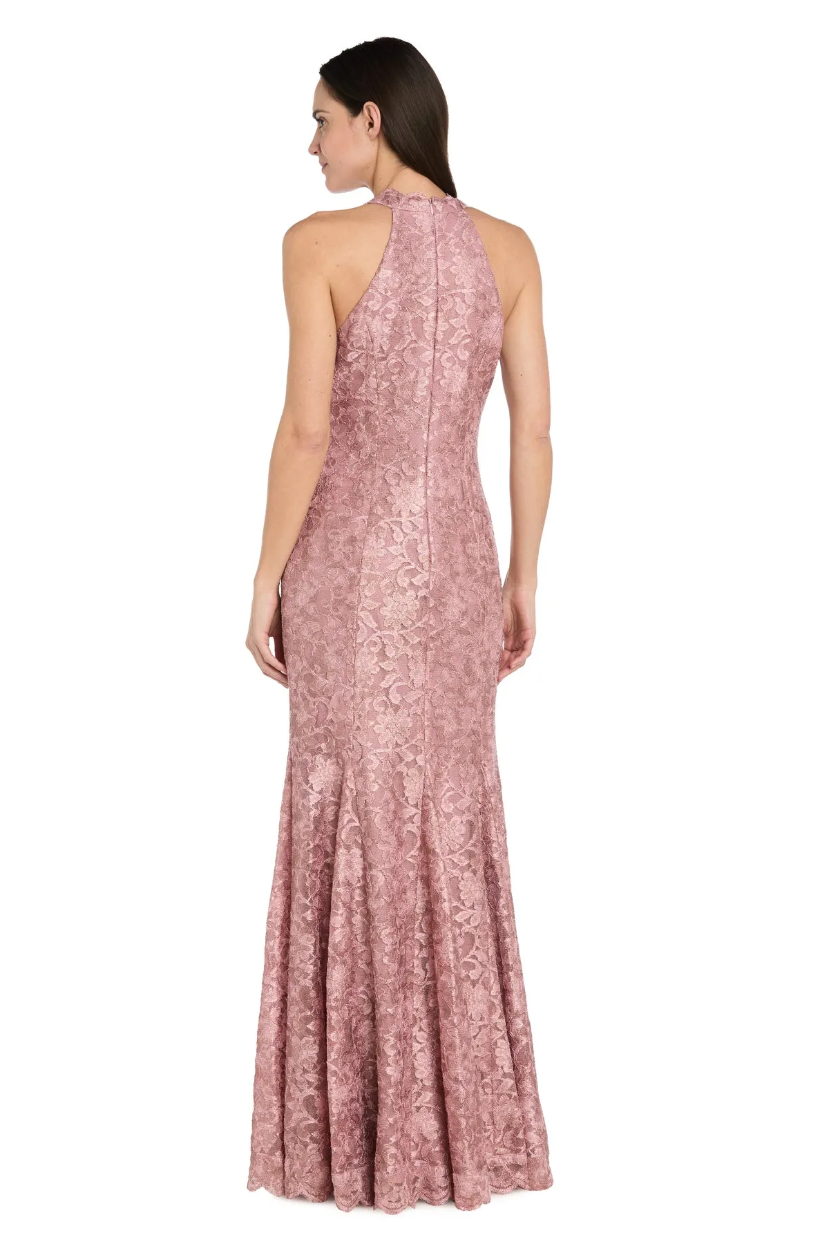 Scalloped Lace Halter Gown sold by R&M Richards product image thumbnail 2