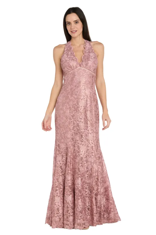 Scalloped Lace Halter Gown made by R&M Richards
