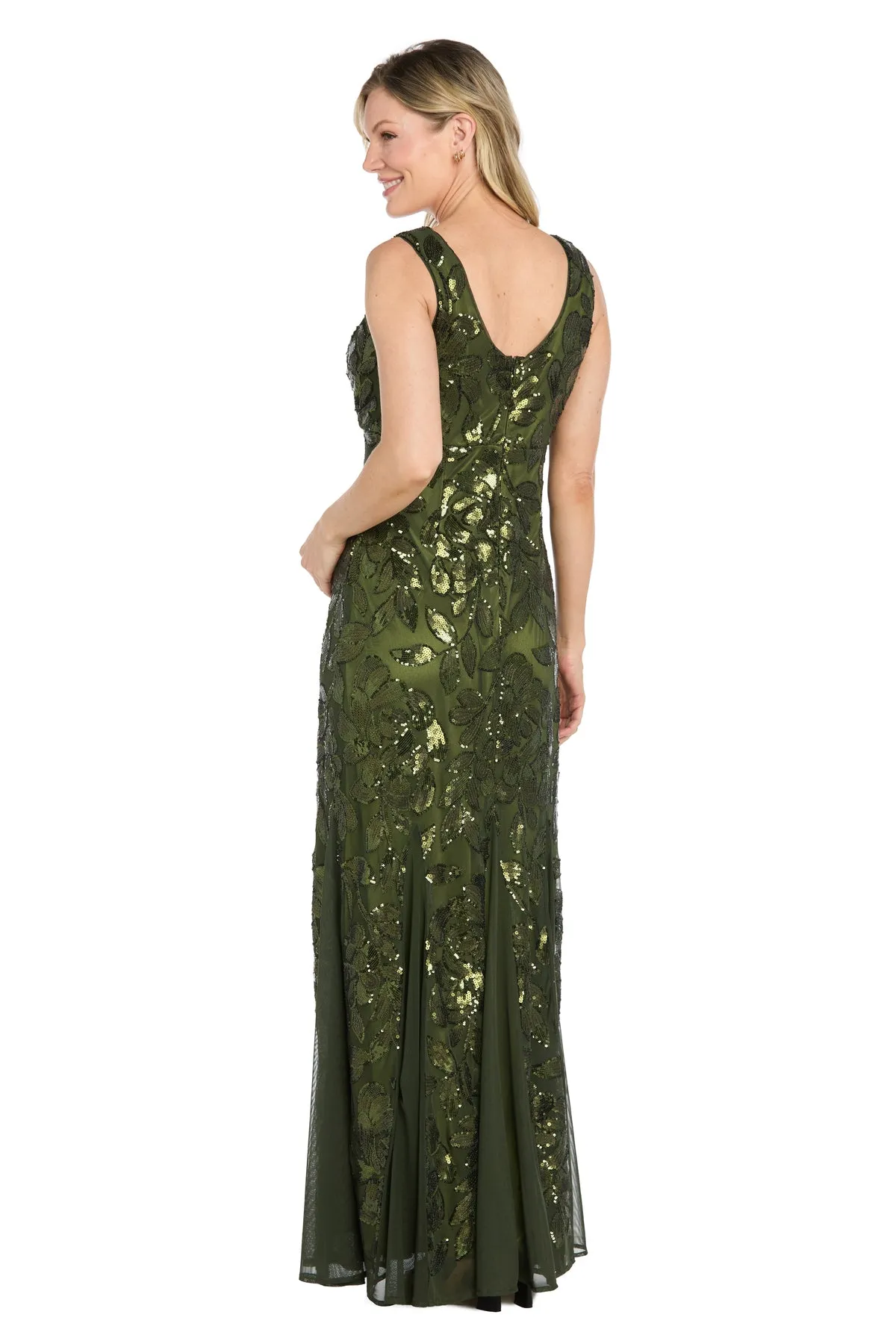 Olive Sequin Mesh Gown sold by R&M Richards product image thumbnail 2
