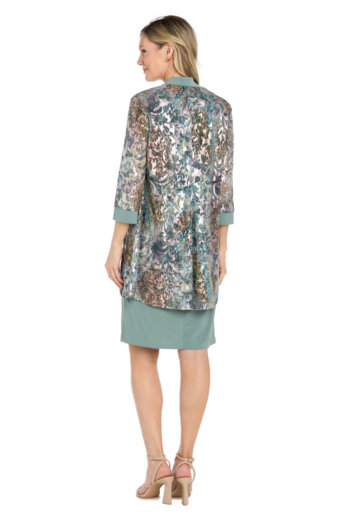 Metallic Print Jacket Dress with Necklace sold by R&M Richards product image thumbnail 2