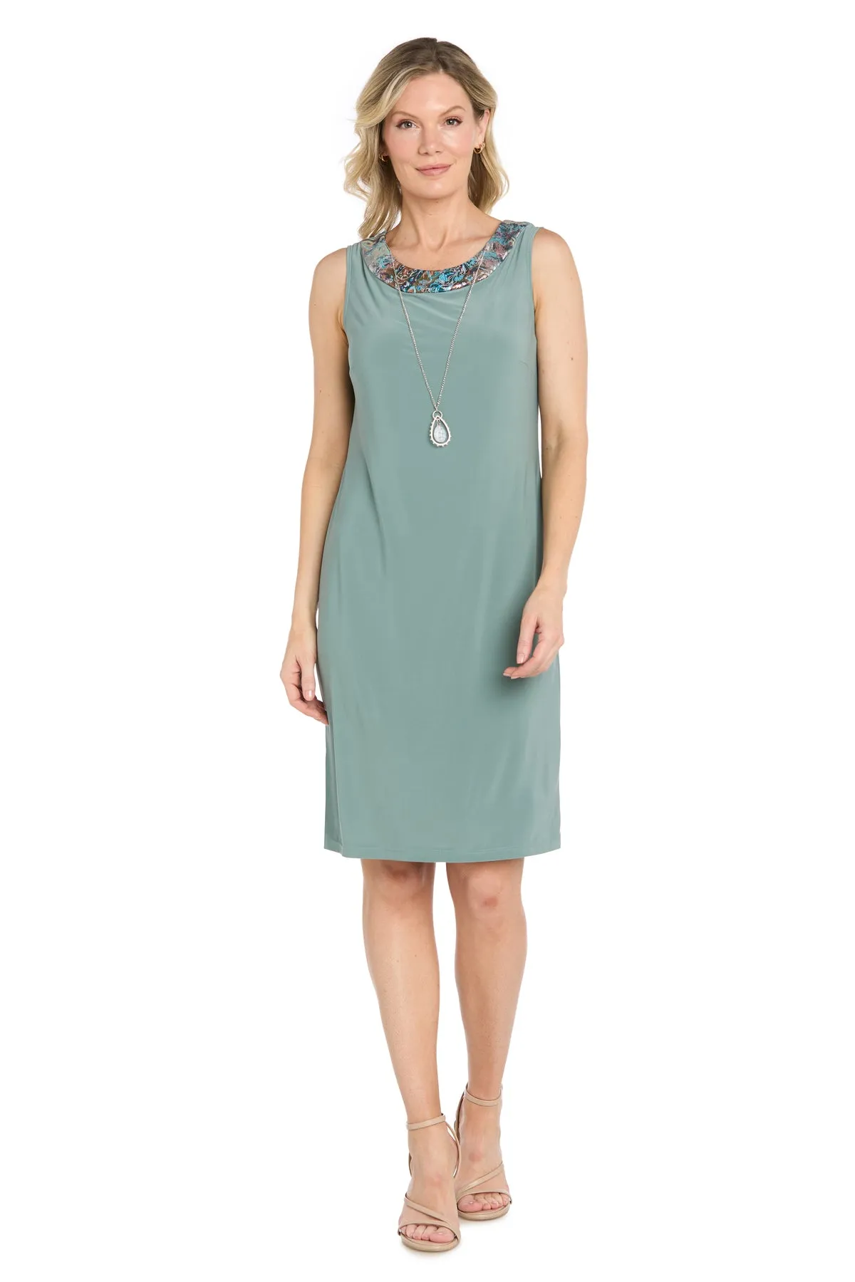 Metallic Print Jacket Dress with Necklace sold by R&M Richards product image thumbnail 4
