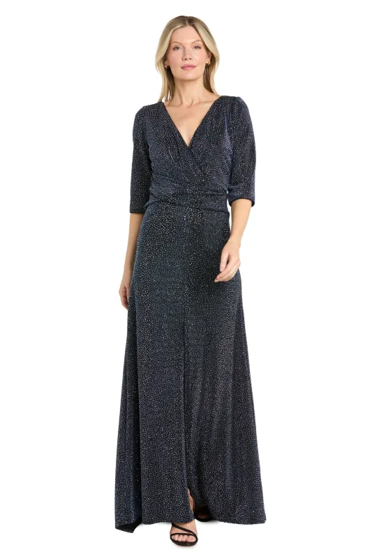 Metallic Knit Twist Front Maxi Dress made by R&M Richards