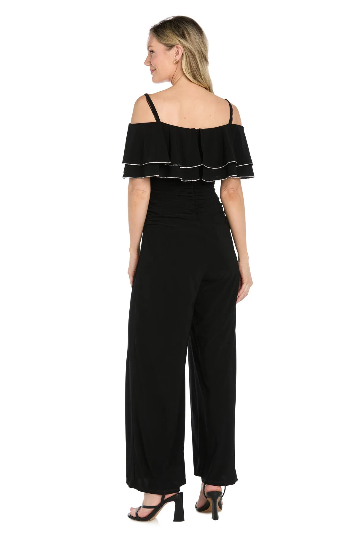 Off-the-Shoulder Sequin Ruffle Wide-Leg Jumpsuit - Petite sold by R&M Richards product image thumbnail 2