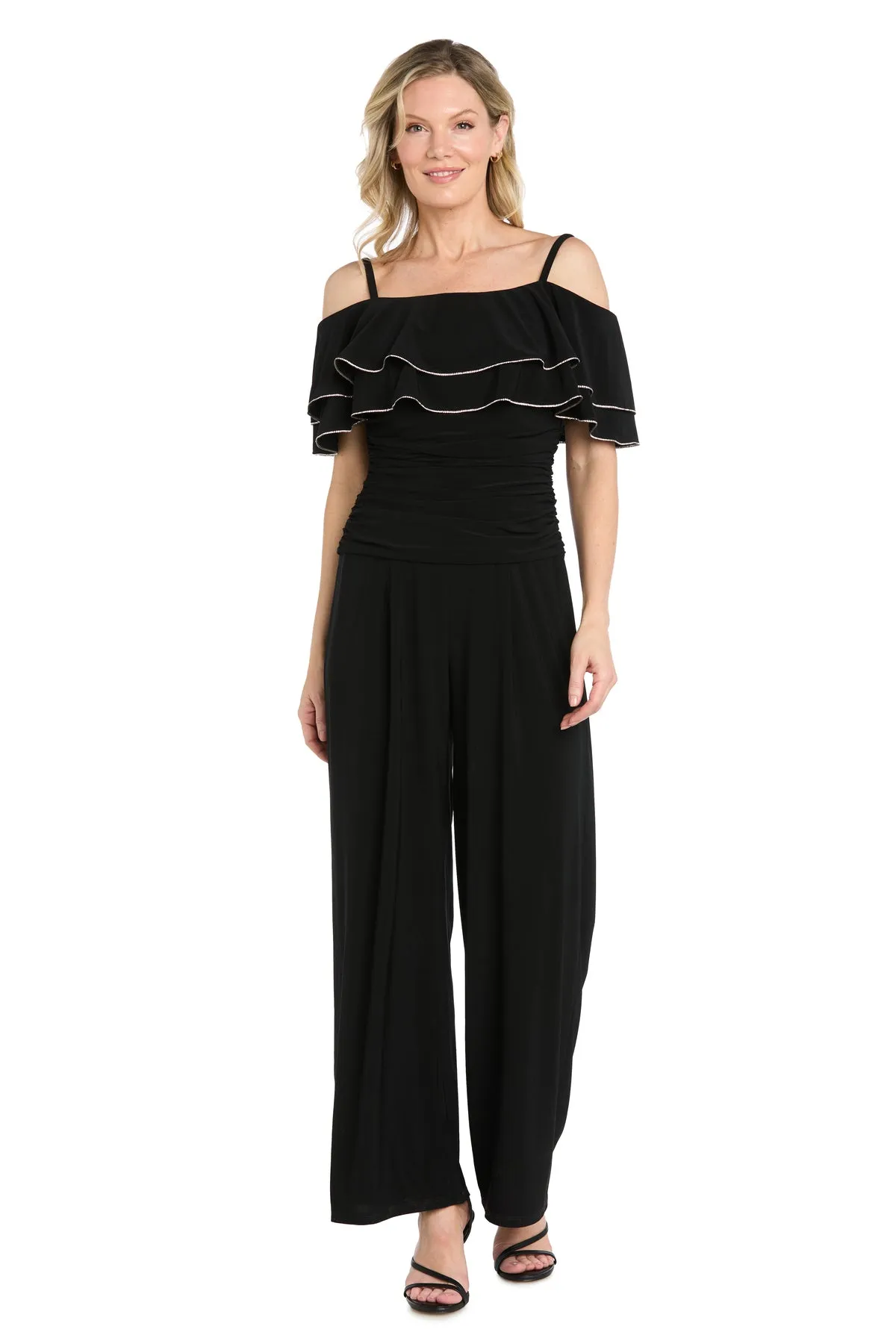 Off-the-Shoulder Sequin Ruffle Wide-Leg Jumpsuit - Petite sold by R&M Richards product image thumbnail 4