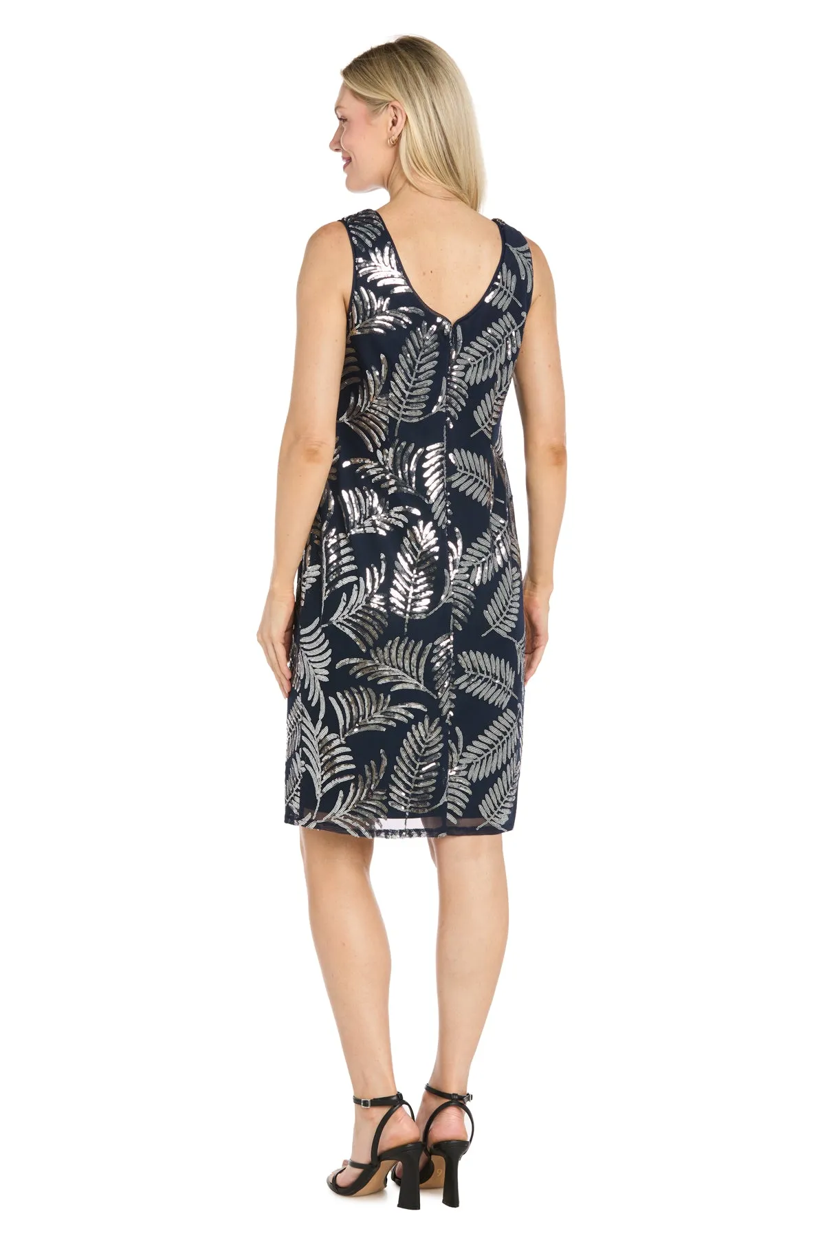 Leaf Sequin Mesh Jacket Dress with Sheer Chiffon Jacket sold by R&M Richards product image thumbnail 5