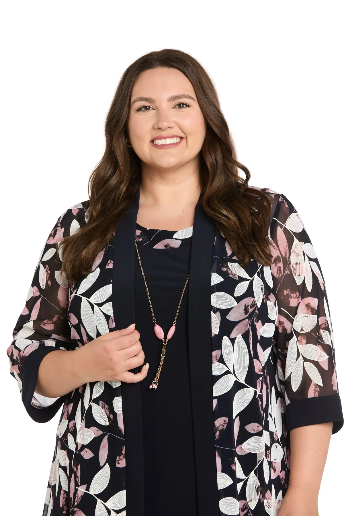 Puff Print Power Mesh and Ity Swing Jacket Dress - Plus sold by R&M Richards product image thumbnail 3