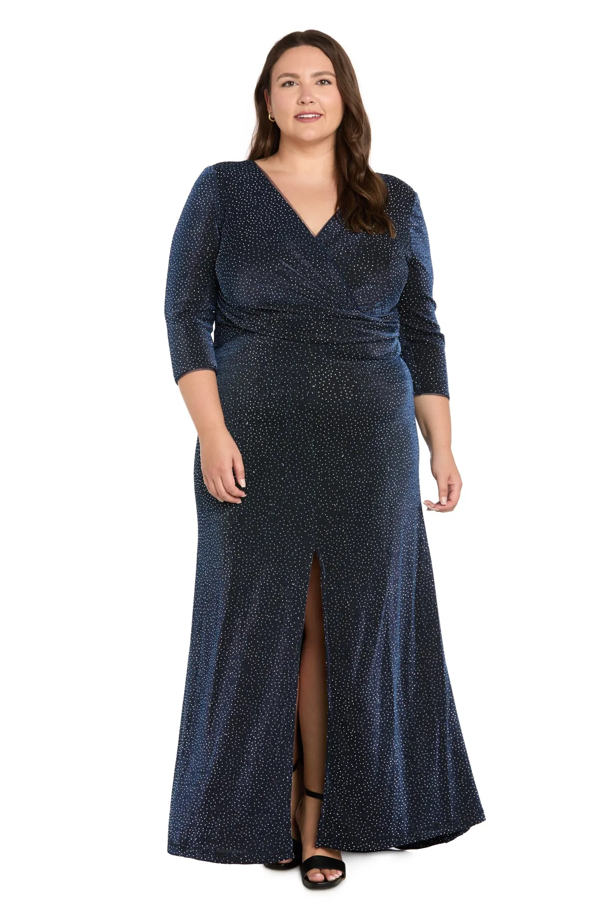 Metallic Knit Twist Front Maxi Dress - Plus sold by R&M Richards