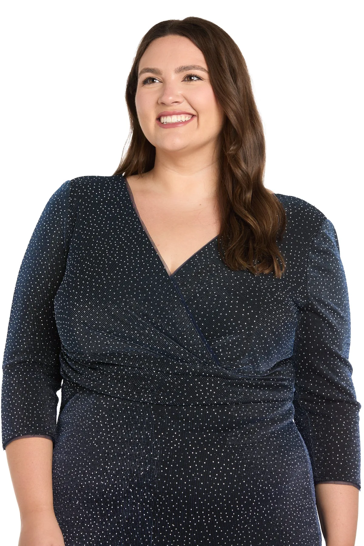 Metallic Knit Twist Front Maxi Dress - Plus sold by R&M Richards product image thumbnail 3