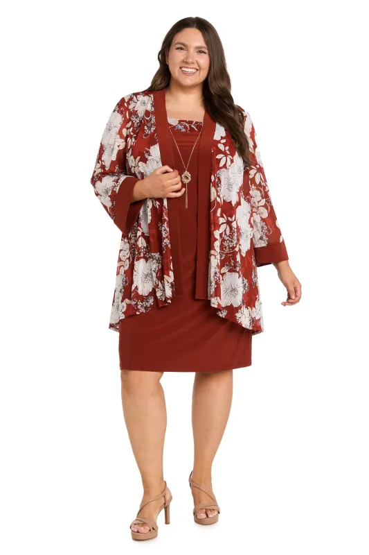 Floral Layered Jacket Dress Set made by R&M Richards