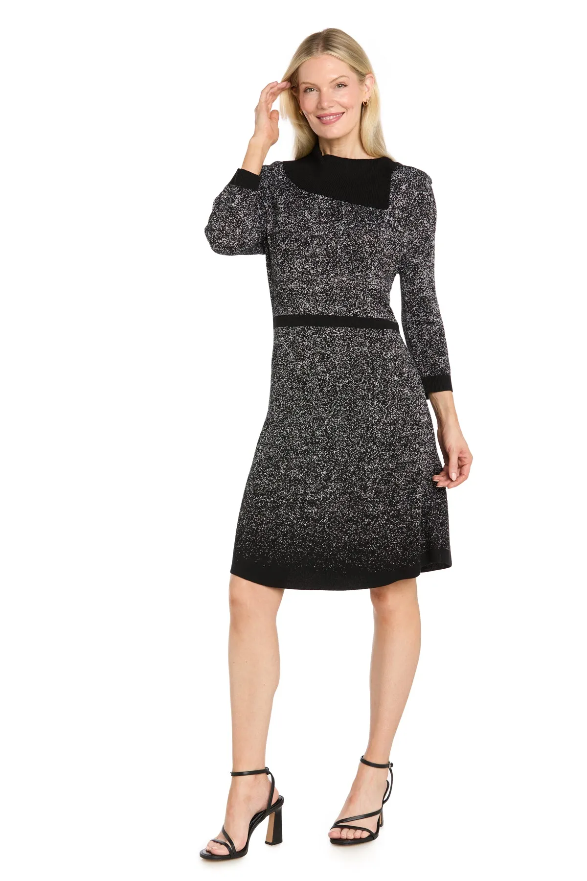 Asymmetric Neck Metallic Knit Dress sold by R&M Richards product image thumbnail 4