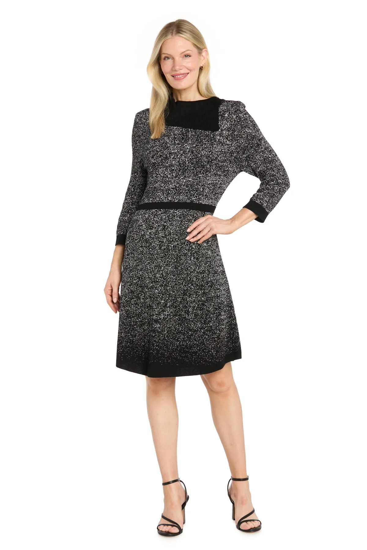 Asymmetric Neck Metallic Knit Dress sold by R&M Richards product image thumbnail 5
