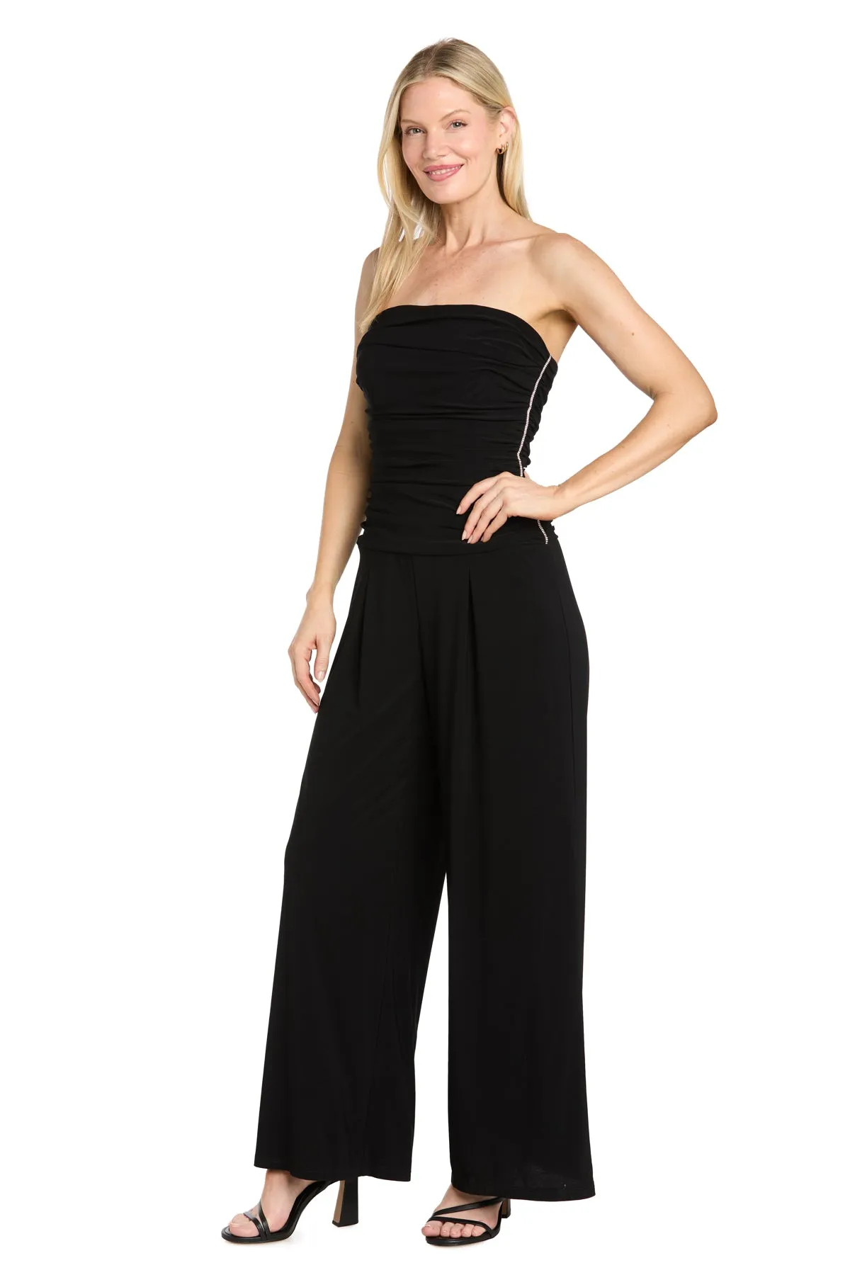 Strapless Ruched Wide-Leg Jumpsuit sold by R&M Richards product image thumbnail 5