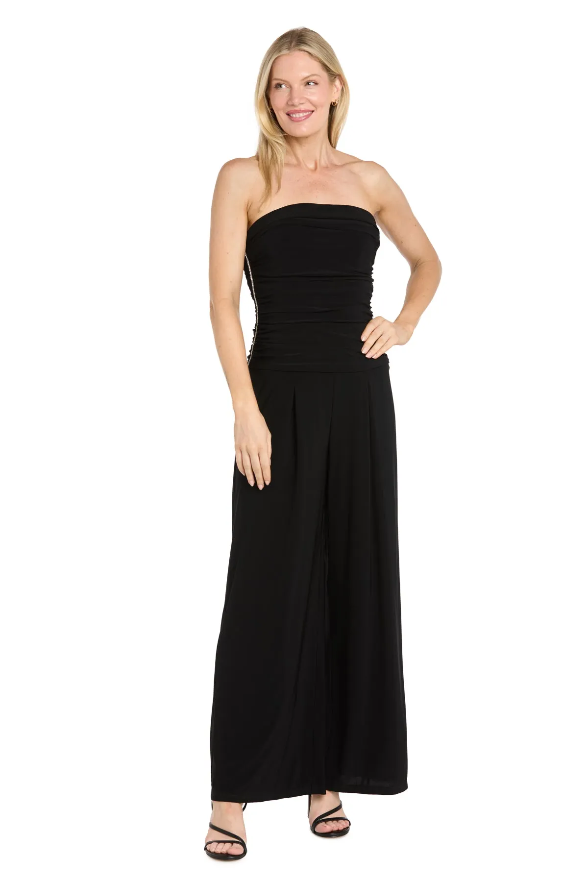 Strapless Ruched Wide-Leg Jumpsuit sold by R&M Richards product image thumbnail 4