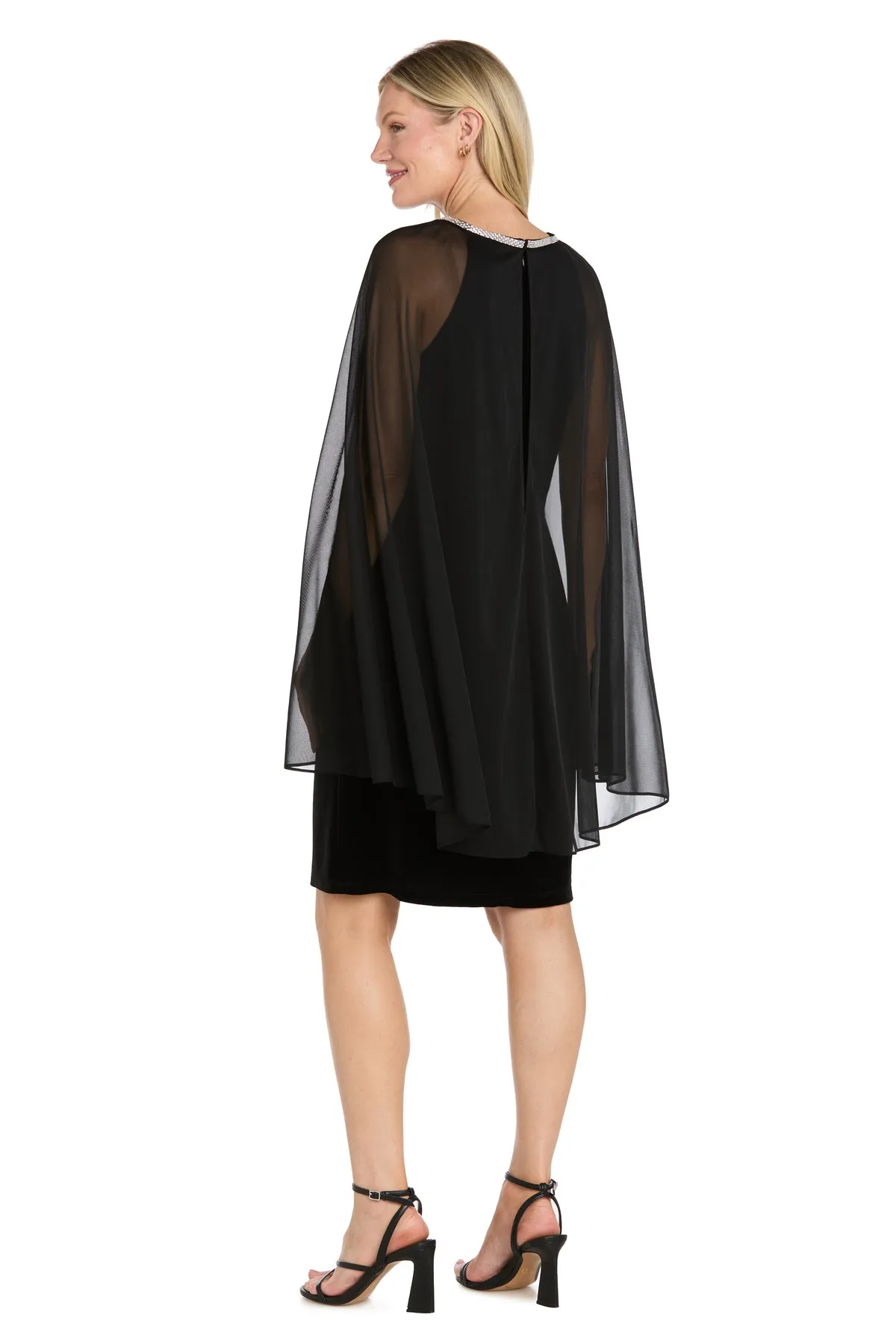 Beaded Neck Velvet Capelet Dress sold by R&M Richards product image thumbnail 2