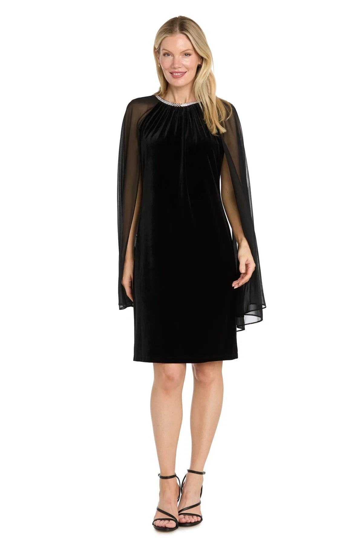 Beaded Neck Velvet Capelet Dress sold by R&M Richards