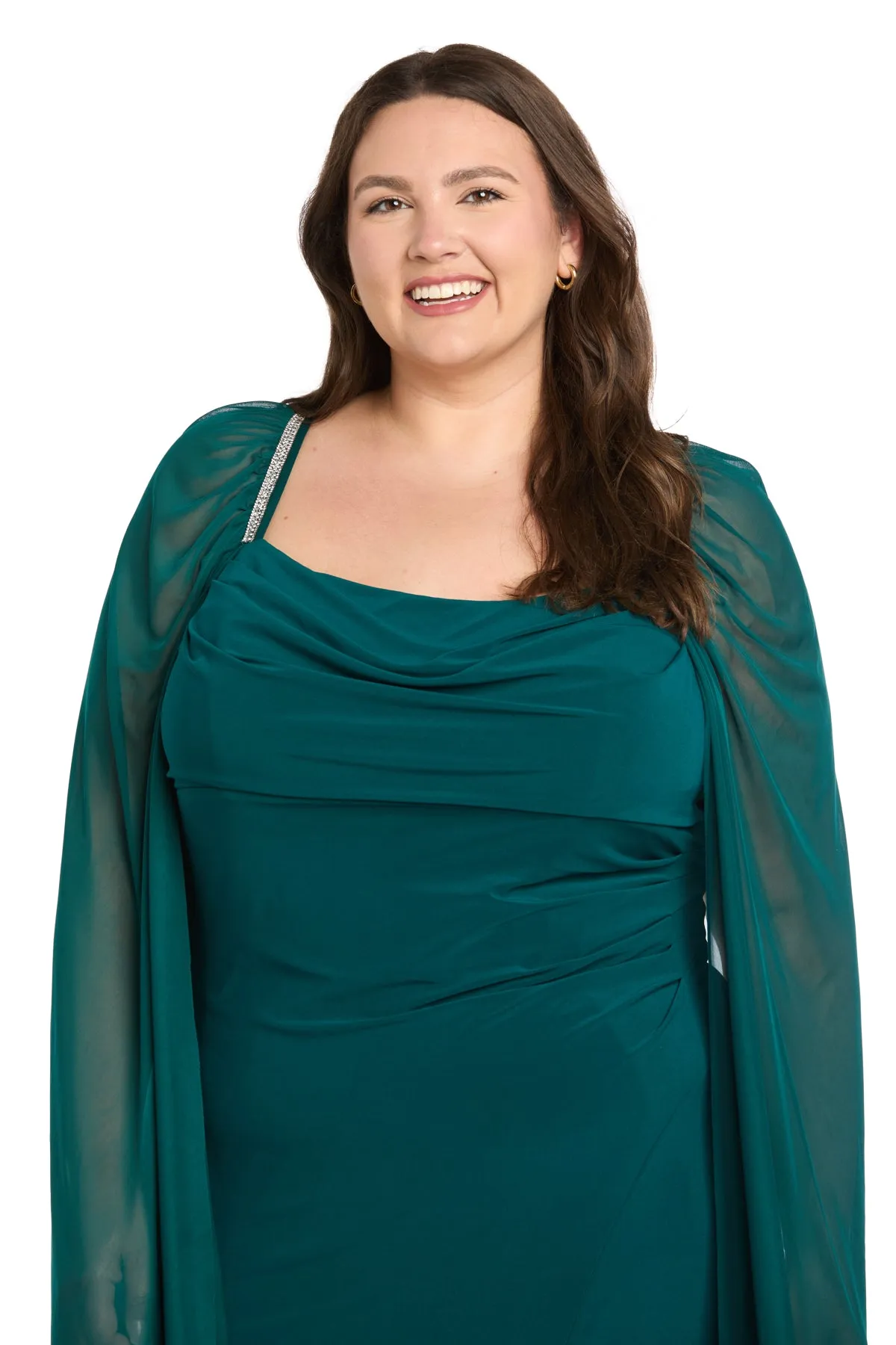 ITY Cape Gown with Rhinestone Straps - Plus sold by R&M Richards product image thumbnail 3
