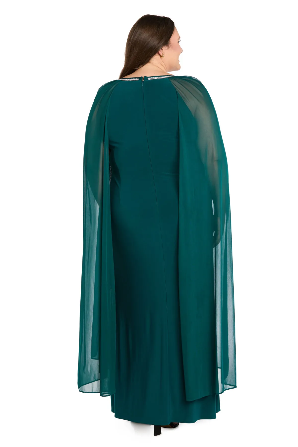 ITY Cape Gown with Rhinestone Straps - Plus sold by R&M Richards product image thumbnail 2