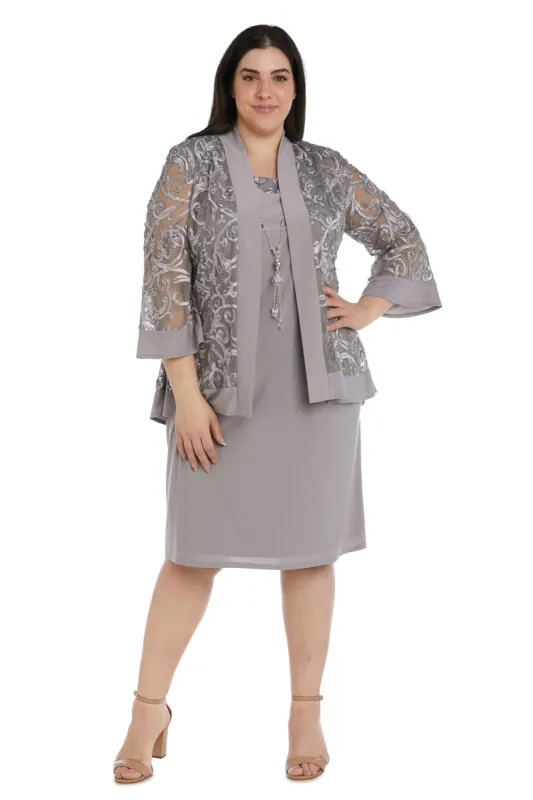 Soutache Dress and Jacket Set with Built In Necklace - Plus sold by R&M Richards