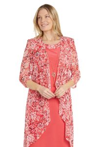 Daytime Puff Print Jacket Dress with Detachable Necklace - Petite sold by R&M Richards