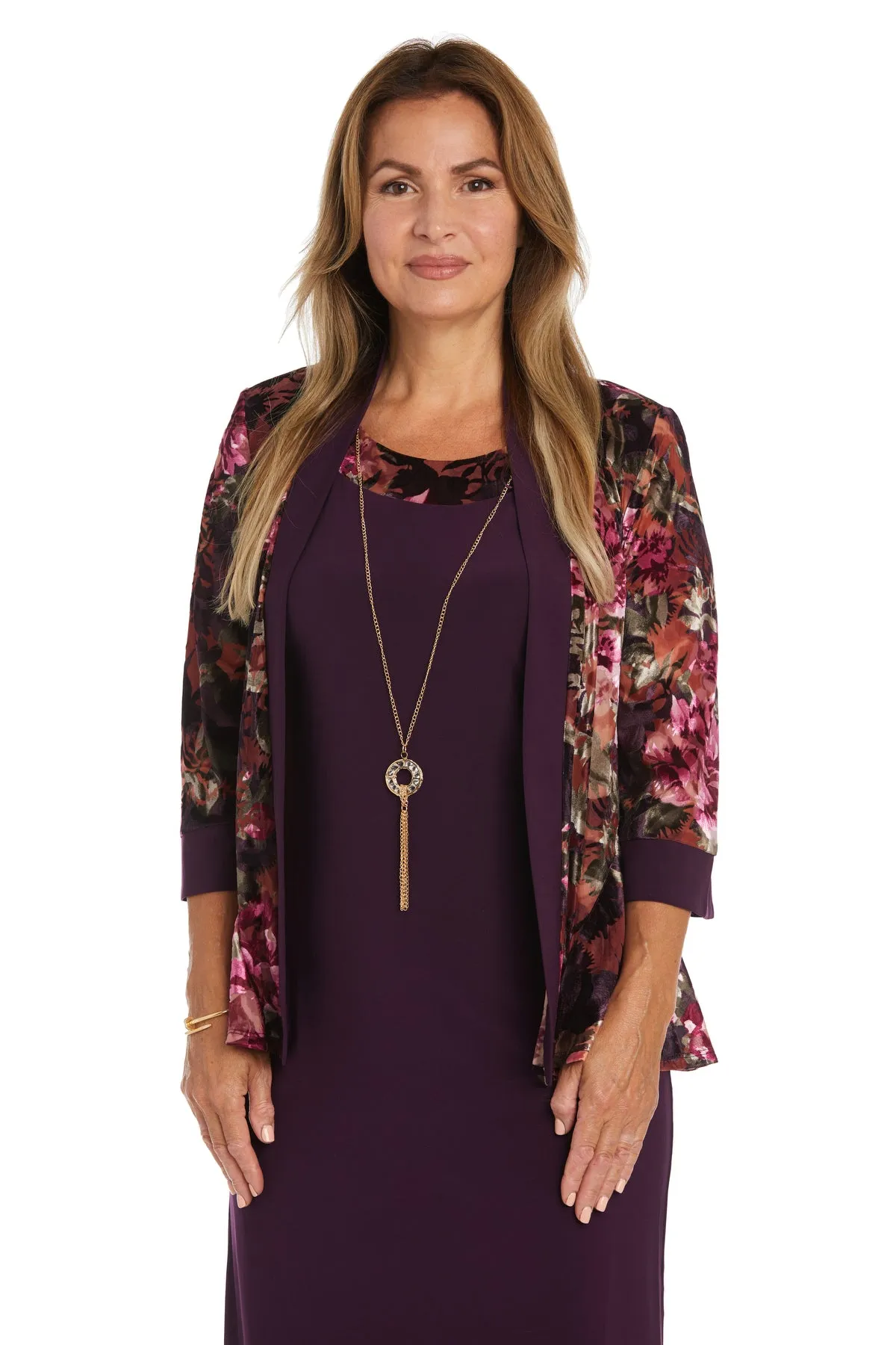 Two-Piece Velvet Jacket and Dress Set - Petite sold by R&M Richards product image thumbnail 5