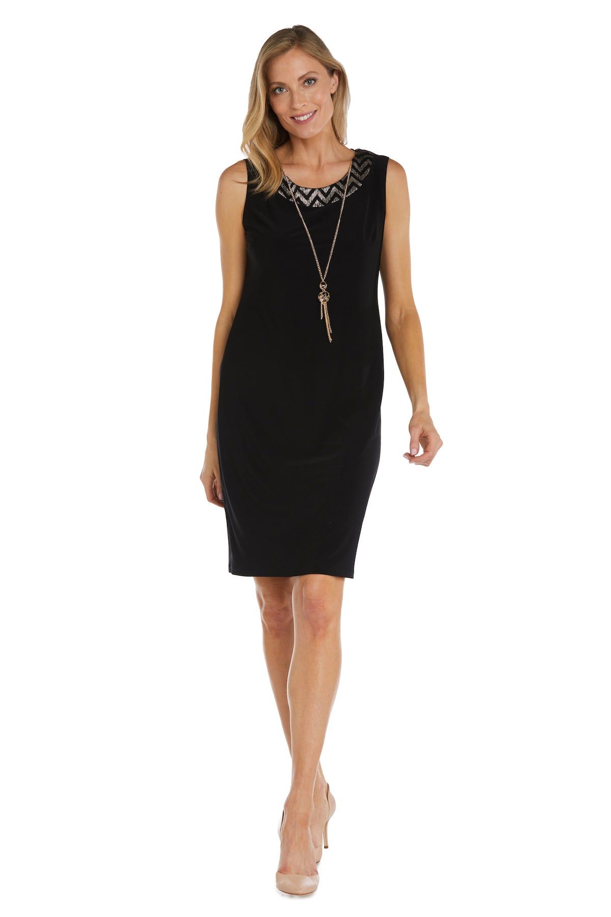 Two-Piece Print Pleated Metallic Knit Jacket Dress - Petite sold by R&M Richards product image thumbnail 3