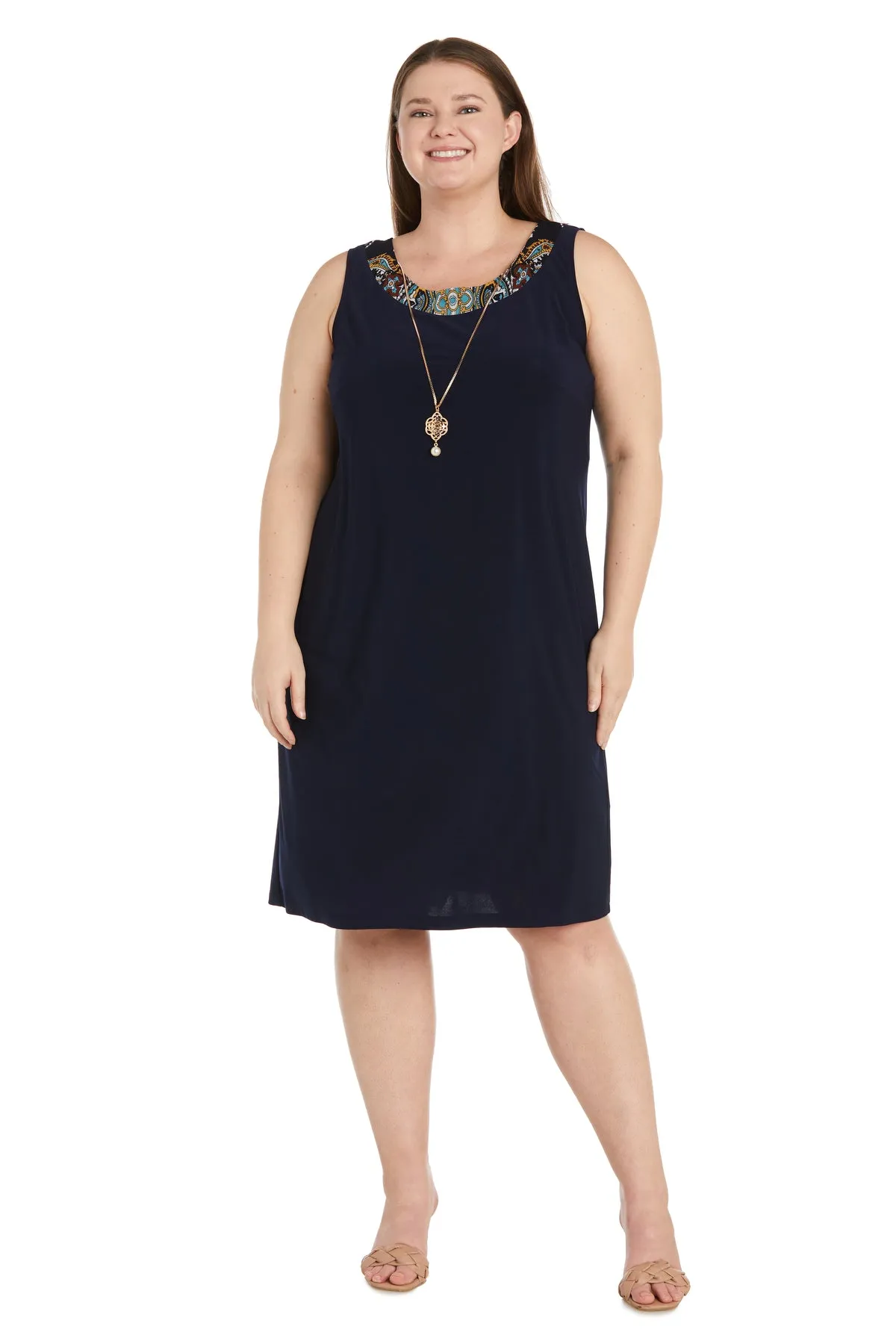 Paisley Foil Print Flyway Jacket Dress - Plus sold by R&M Richards product image thumbnail 3