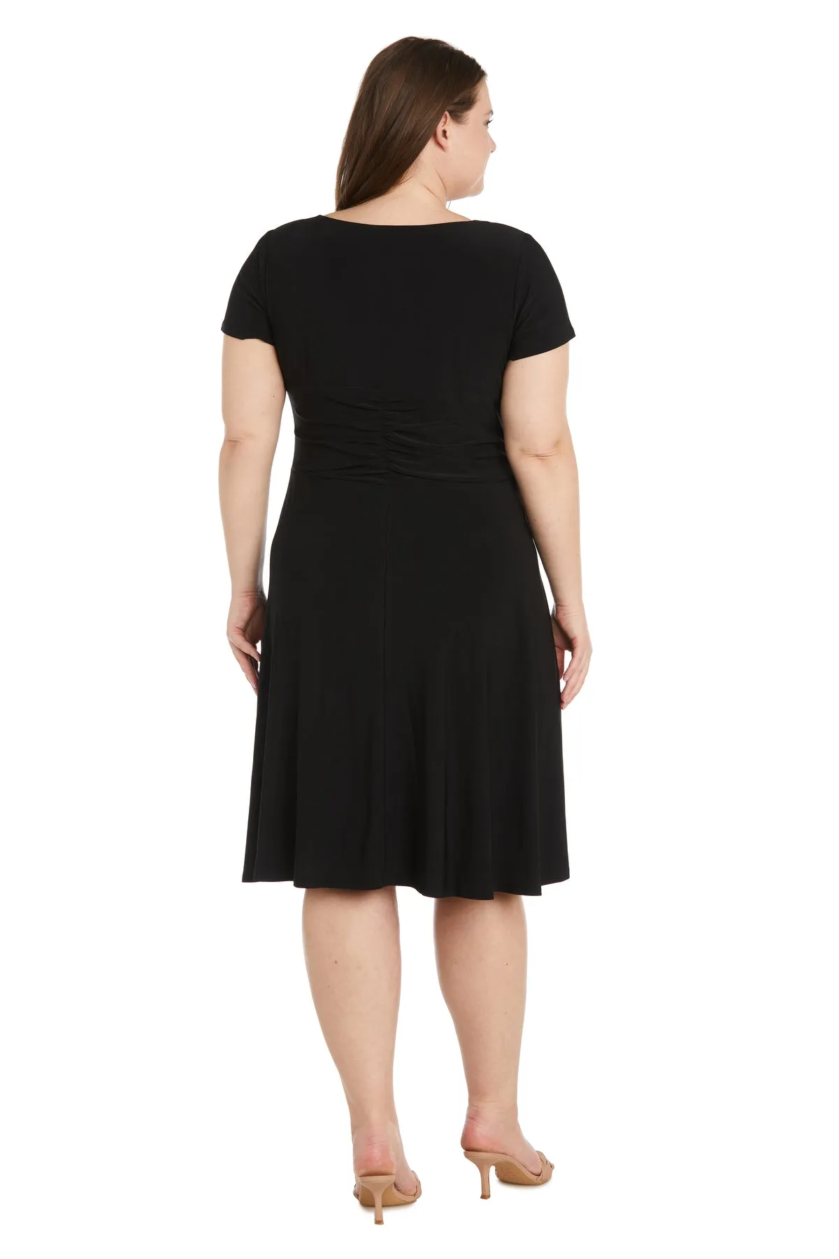 Midi Cocktail Dress with Rhinestone Waist Embellishment - Plus sold by R&M Richards product image thumbnail 2