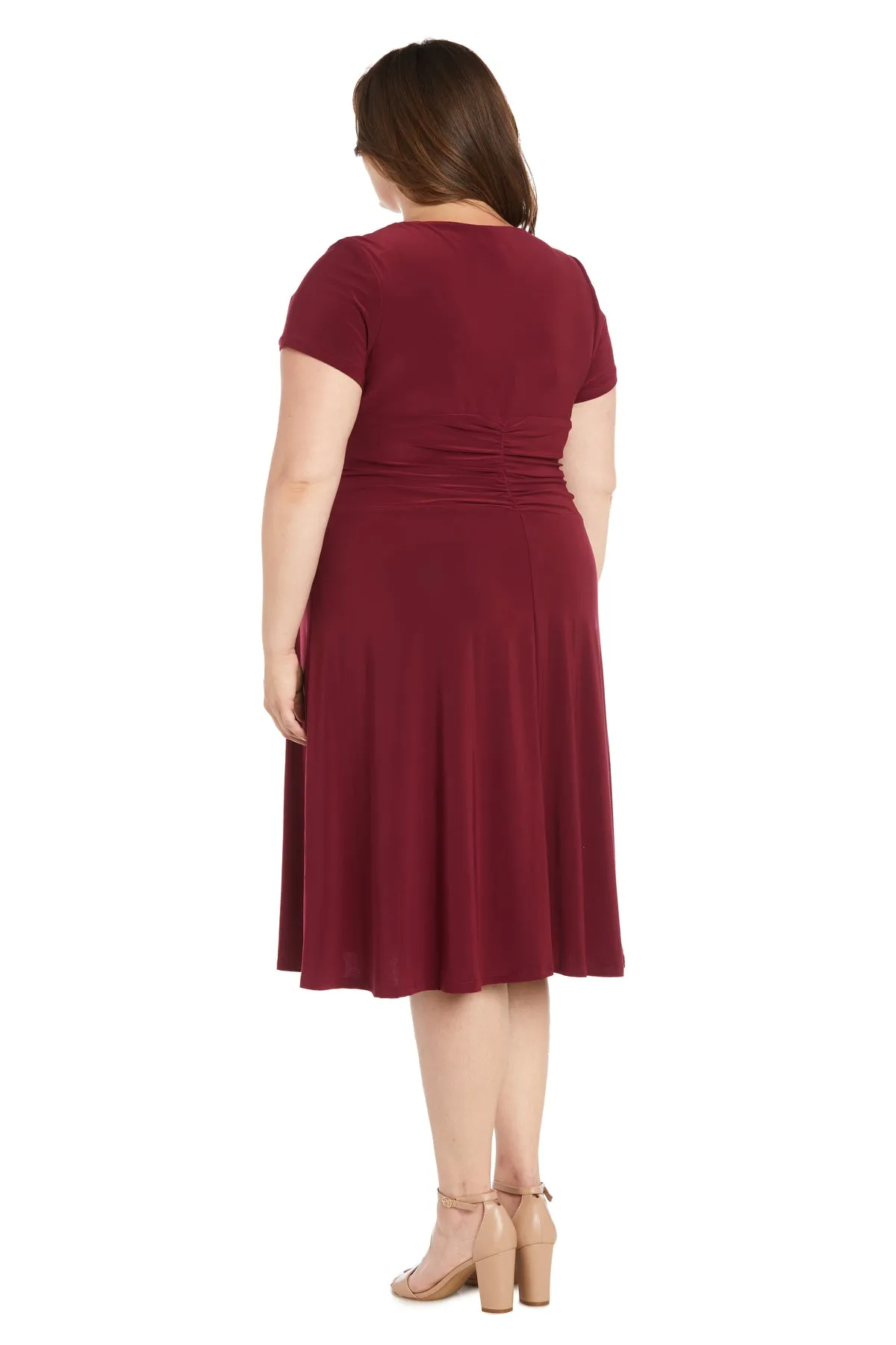 Midi Cocktail Dress with Rhinestone Waist Embellishment - Plus sold by R&M Richards product image thumbnail 5