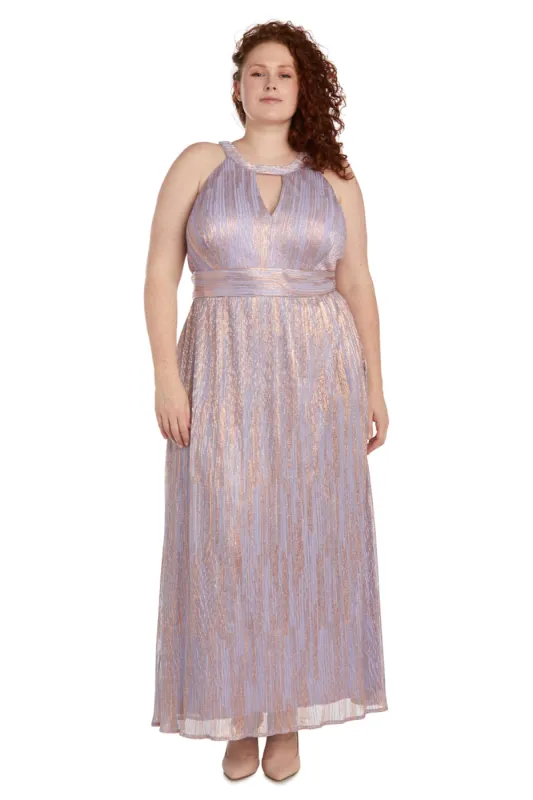 Long Shimmer Gown With Cut Outs and Open Back - Plus sold by R&M Richards