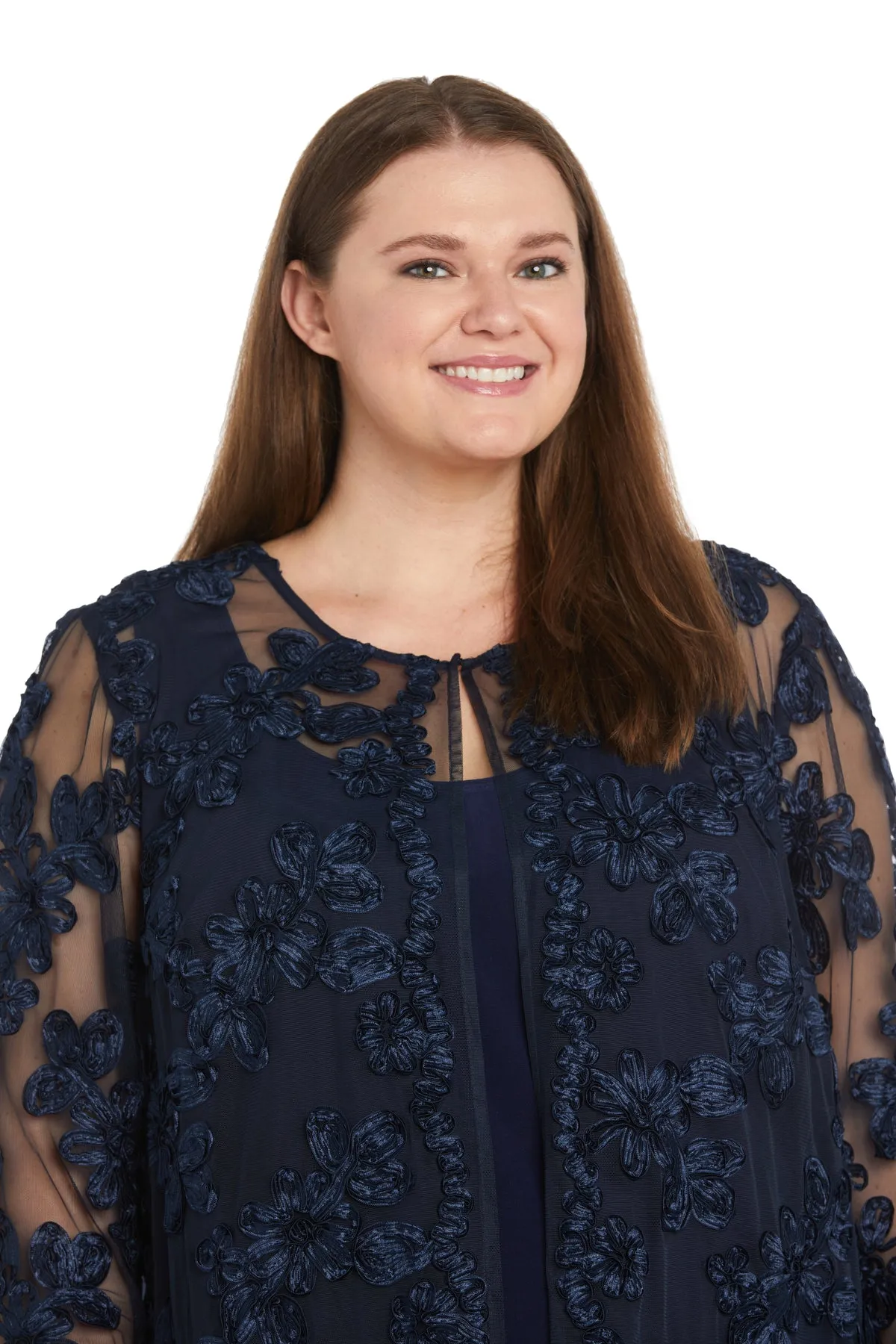 Delicate Floral Blossom Embroidered Pantsuit - Plus sold by R&M Richards product image thumbnail 5