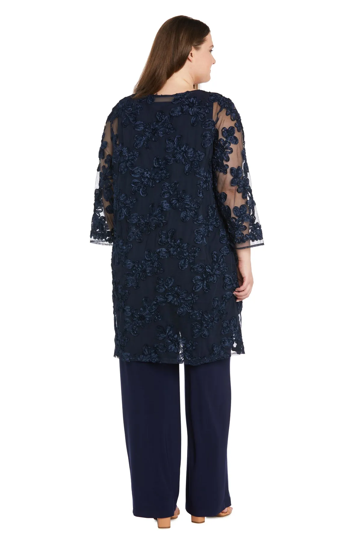 Delicate Floral Blossom Embroidered Pantsuit - Plus sold by R&M Richards product image thumbnail 2