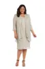 Metallic Sleeveless Dress with Matching Draped Cardigan - Plus sold by R&M Richards