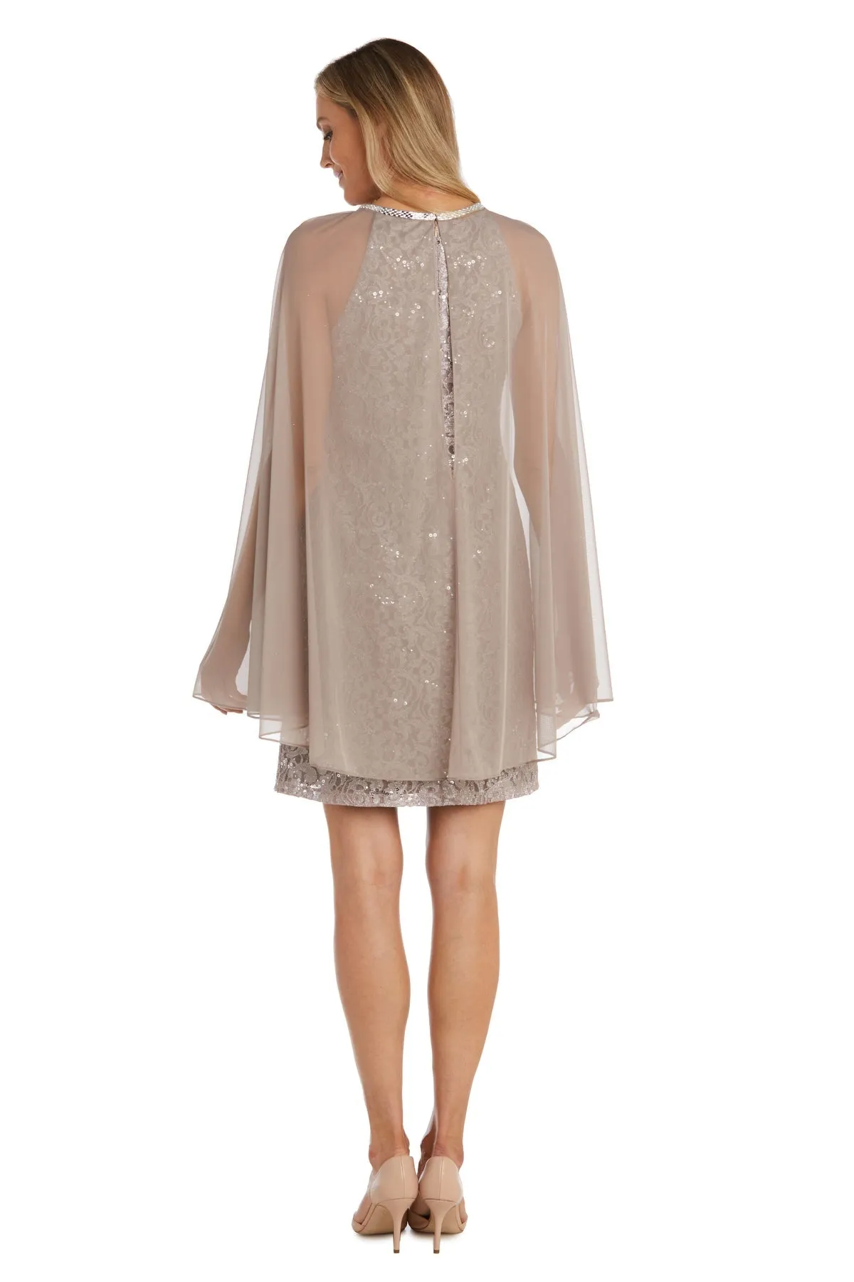 Glitter Lace Cape Cocktail Dress - Petite sold by R&M Richards product image thumbnail 5