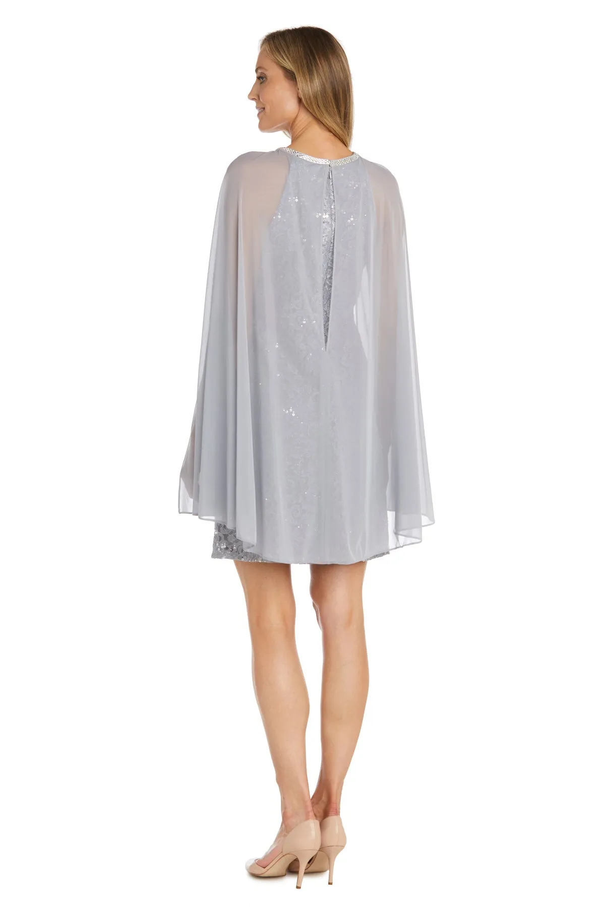 Glitter Lace Cape Cocktail Dress - Petite sold by R&M Richards product image thumbnail 2